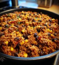 ground beef quinoa skillet