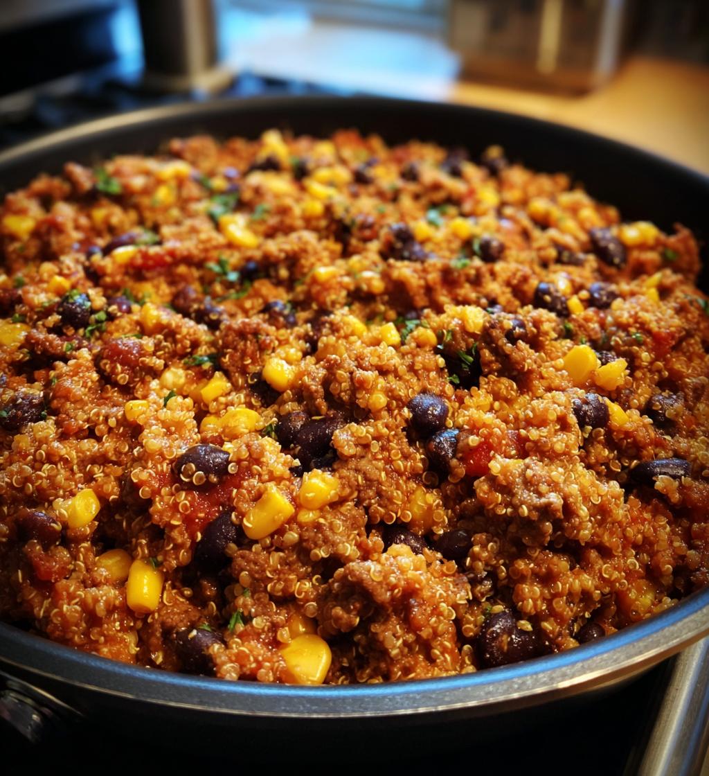 ground beef quinoa skillet
