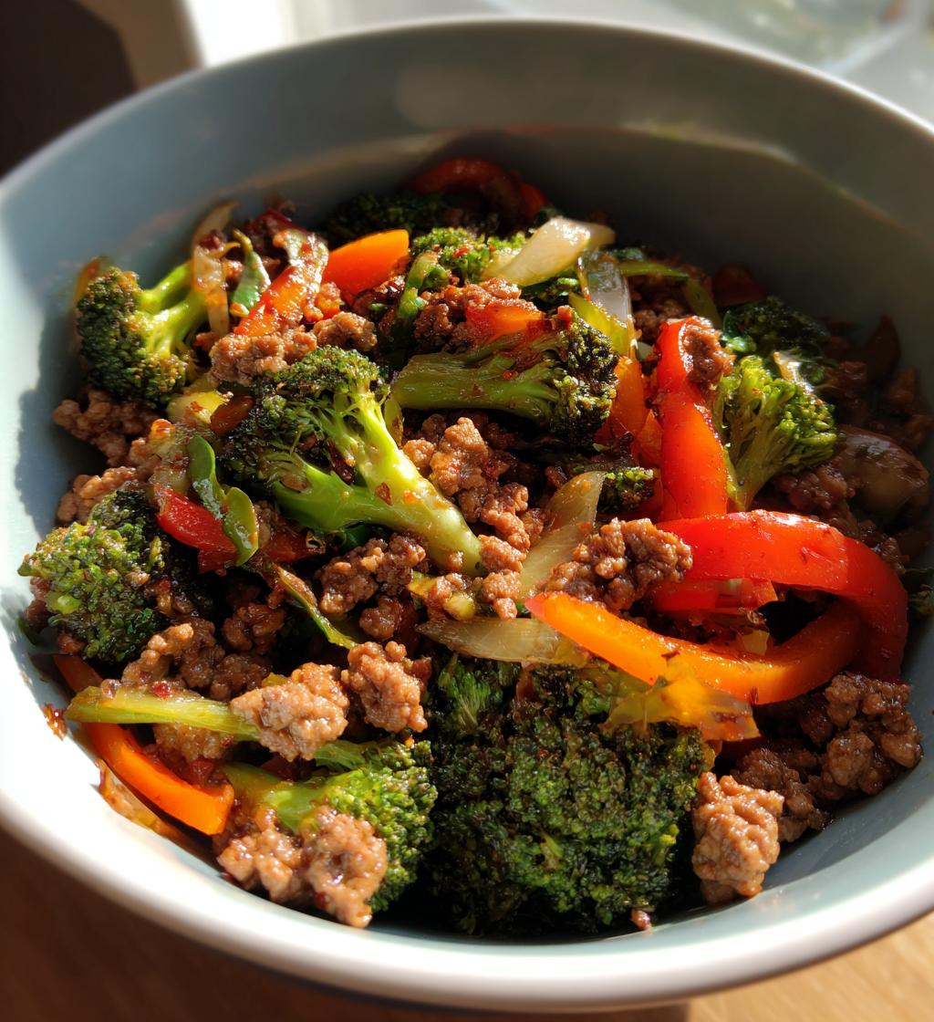 ground beef stir fry - detail 1