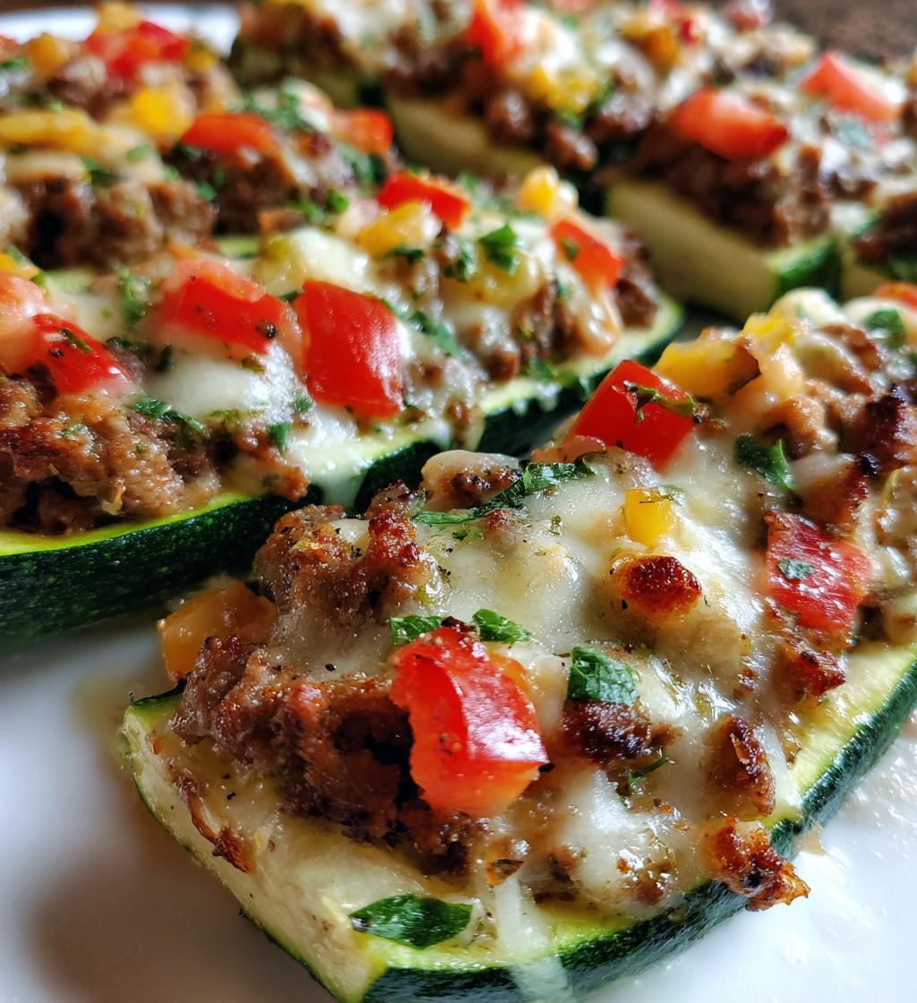 ground beef zucchini boats