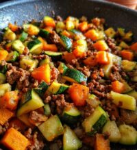ground beef zucchini sweet potato skillet