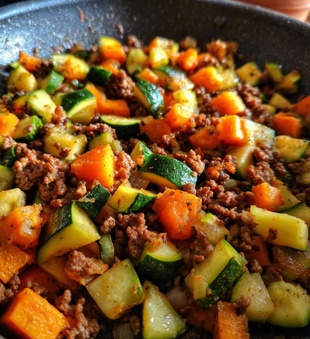 ground beef zucchini sweet potato skillet