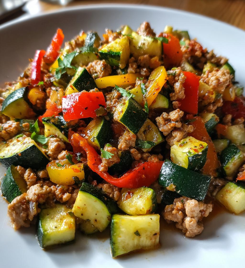 ground turkey and zucchini skillet - detail 1