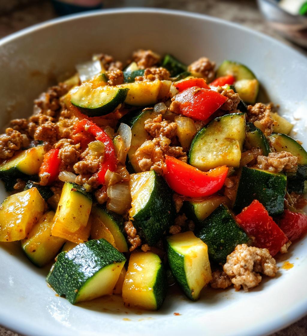ground turkey and zucchini skillet
