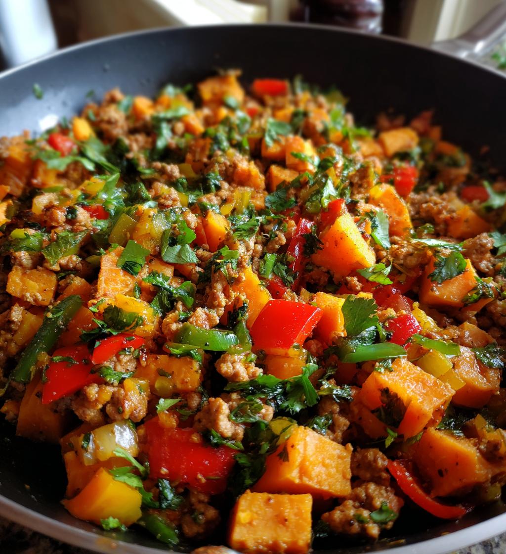 ground turkey sweet potato skillet - detail 1