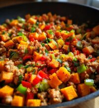 ground turkey sweet potato skillet