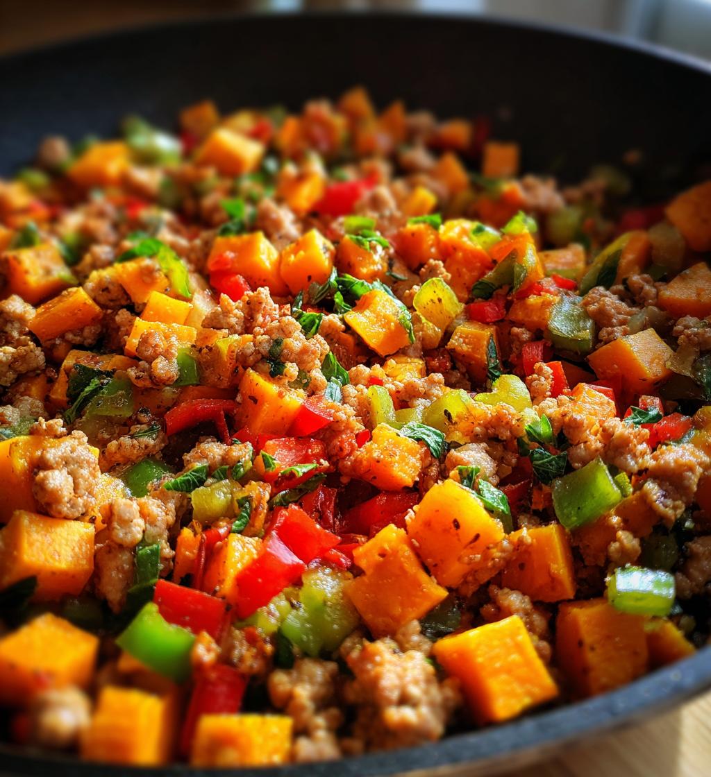 ground turkey sweet potato skillet