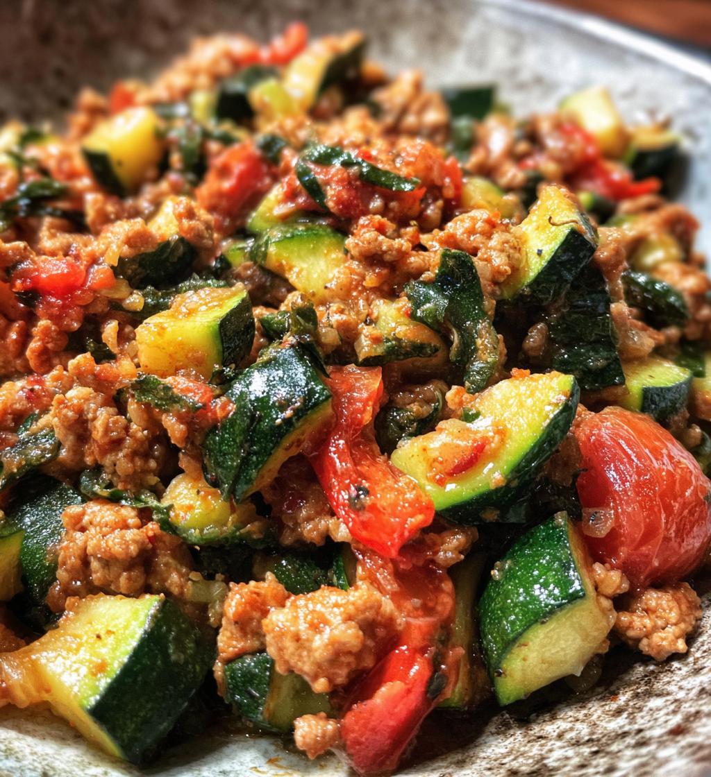 ground turkey zucchini skillet - detail 1