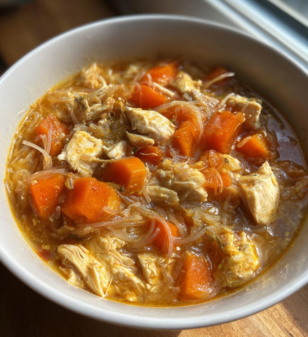 hawaiian style chicken long rice soup - detail 1