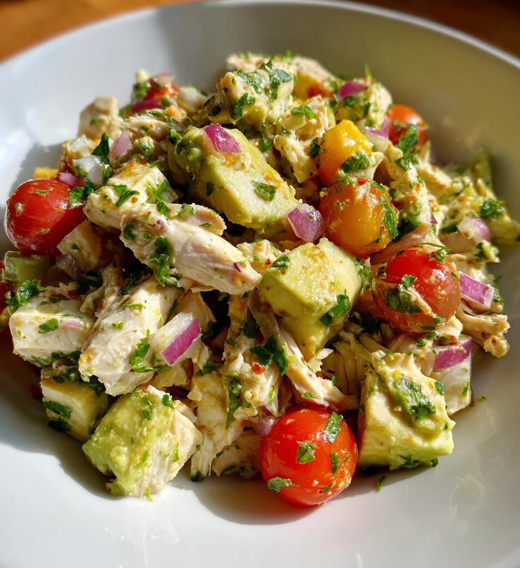 healthy avocado chicken salad