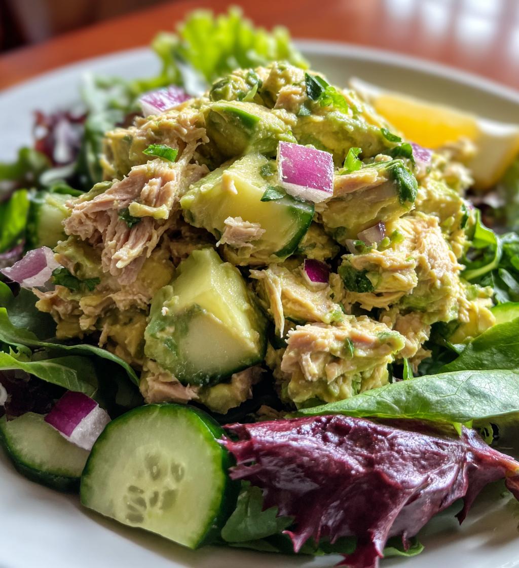 healthy avocado tuna salad - detail 1