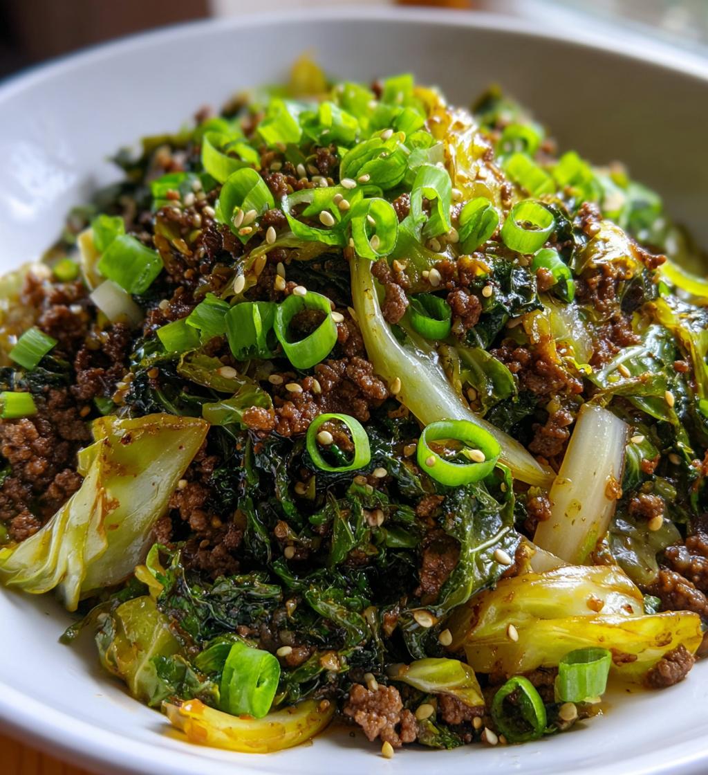 healthy chinese ground beef cabbage - detail 1