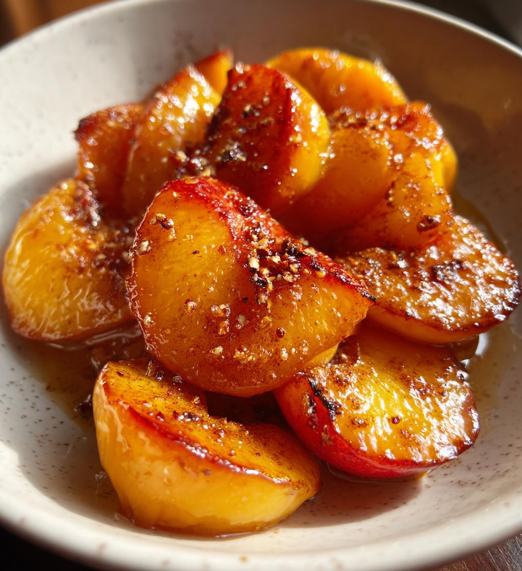 healthy honey roasted peaches - detail 1