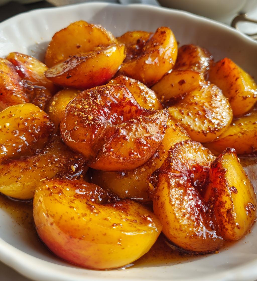 healthy honey roasted peaches