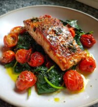 healthy mediterranean salmon dinner