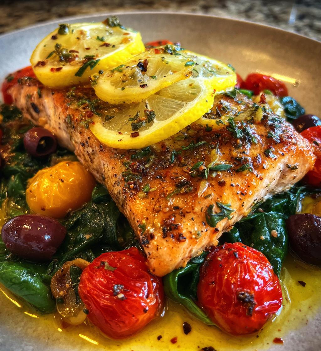 healthy mediterranean salmon dinner