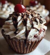 high hat chocolate cherry cream cupcakes