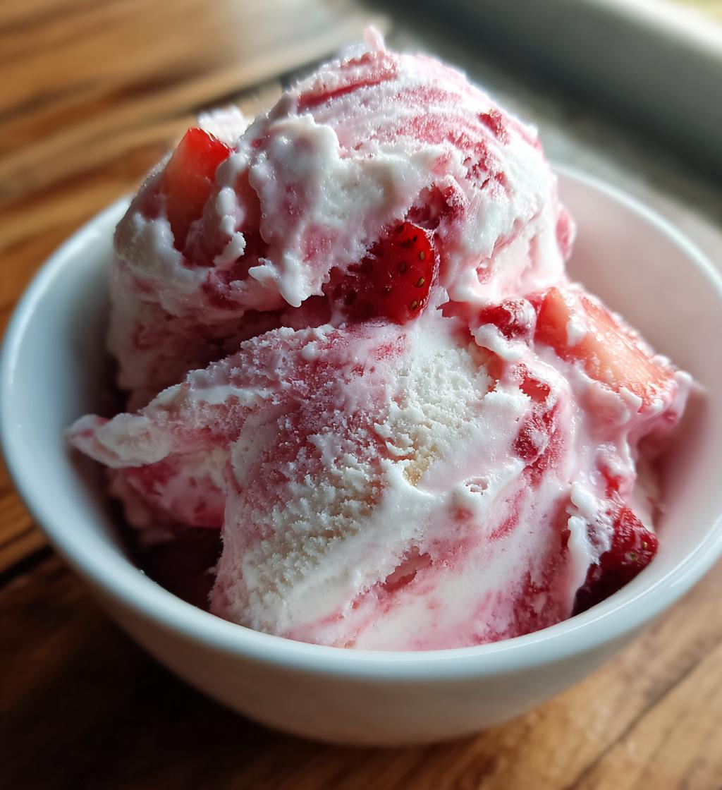homemade strawberry ice cream - detail 1