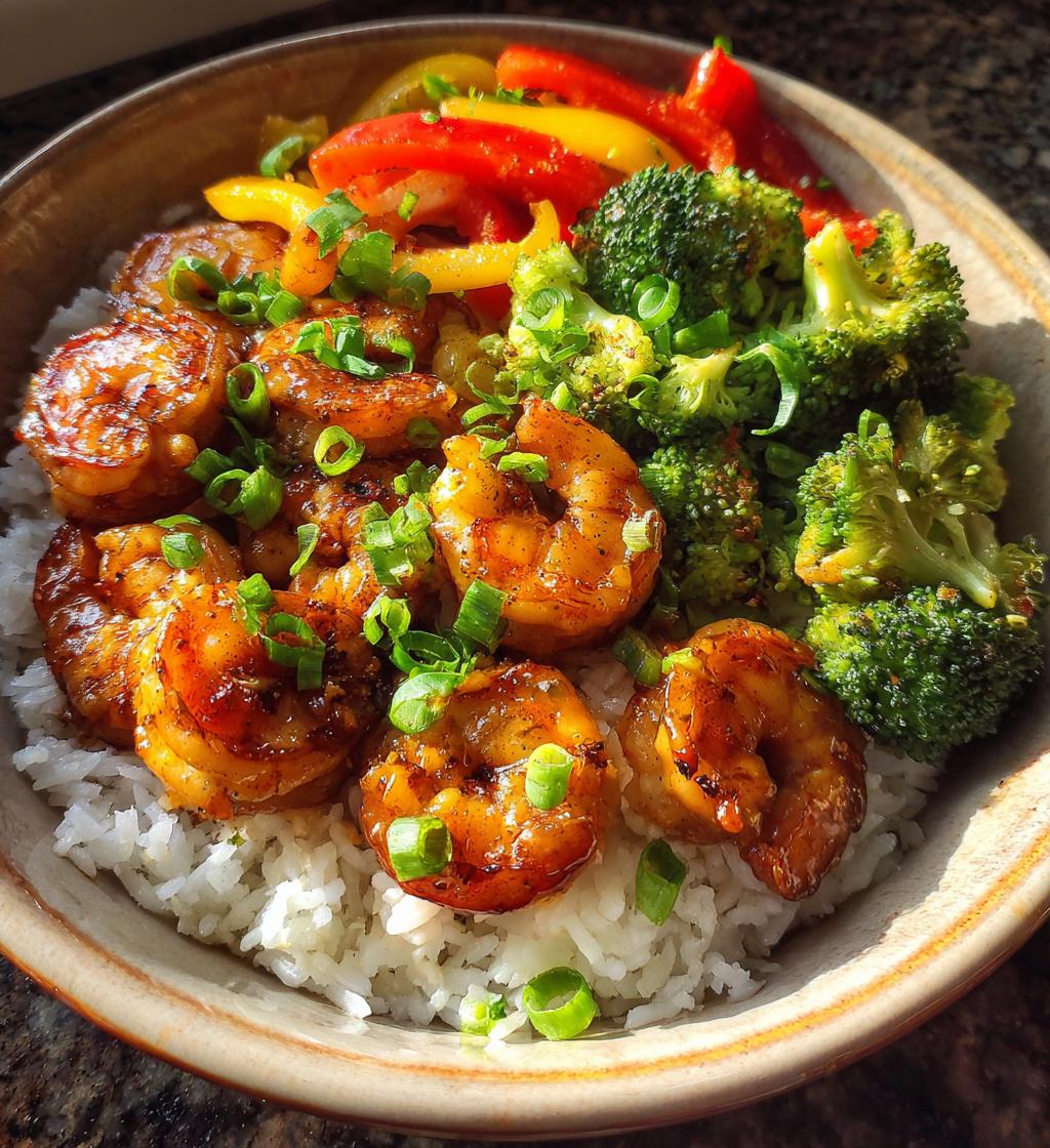 honey garlic shrimp bowls