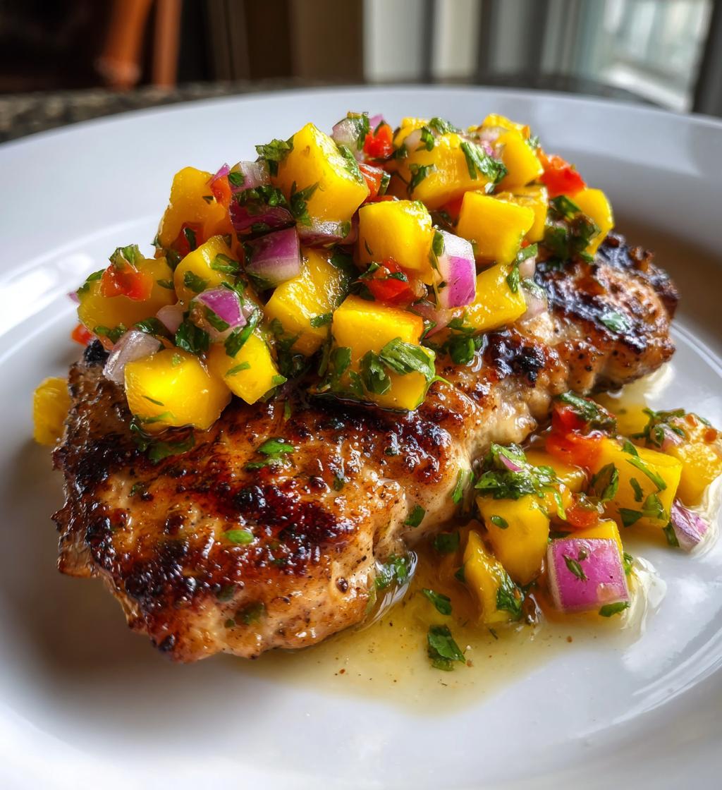 honey lime chicken with mango salsa - detail 1