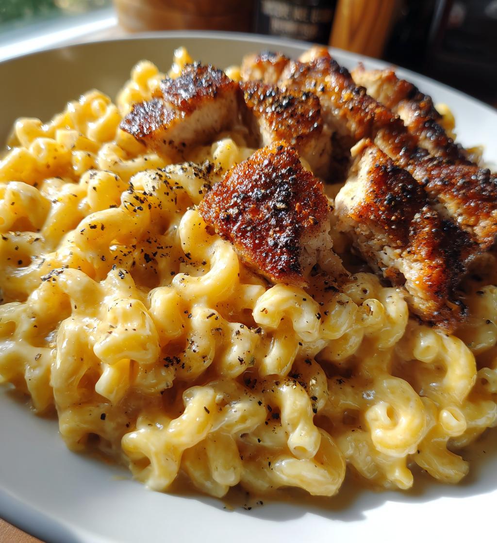 honey pepper chicken mac and cheese
