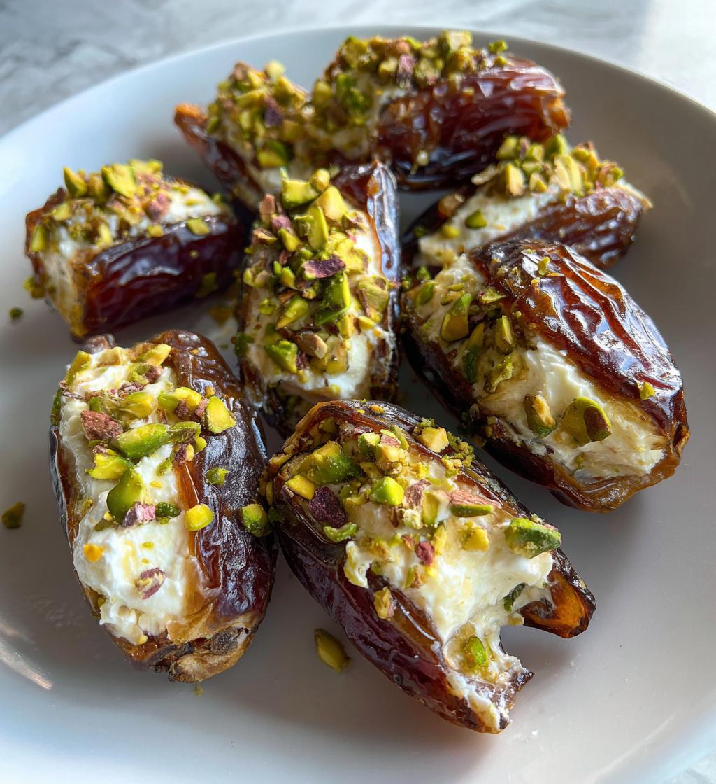 honey pistachio ricotta stuffed dates - detail 1