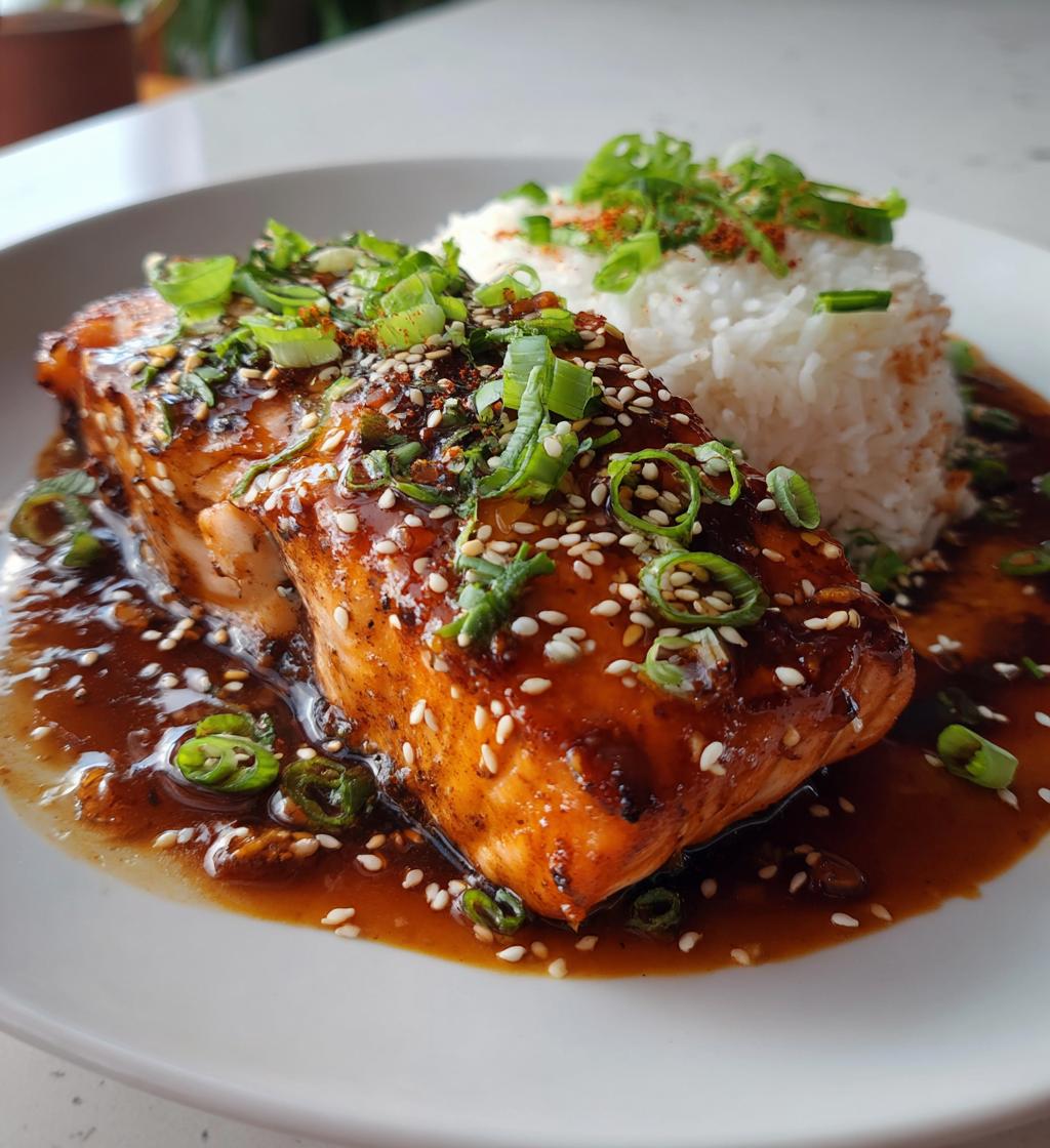 honey soy glazed salmon - detail 1
