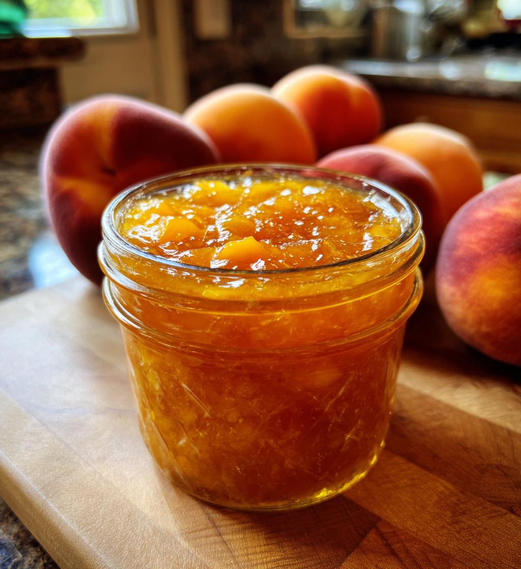 honey sweetened peach jam