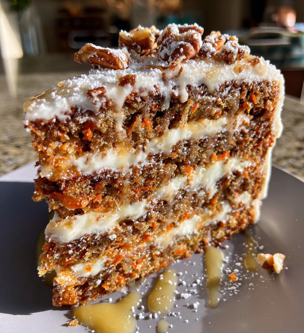 honeybun carrot cake with cheesecake filling