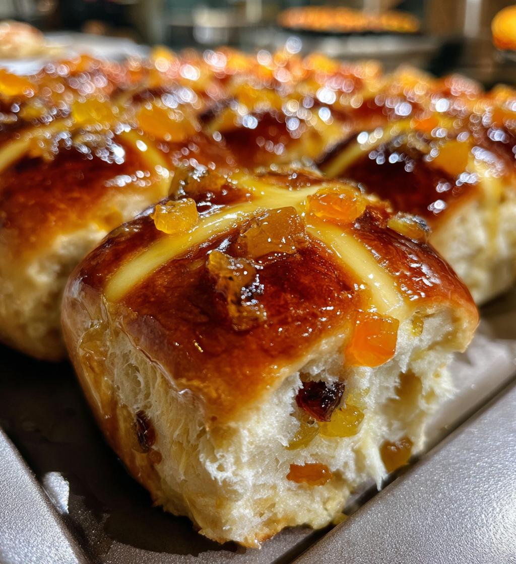 hot cross buns with candied fruit - detail 1