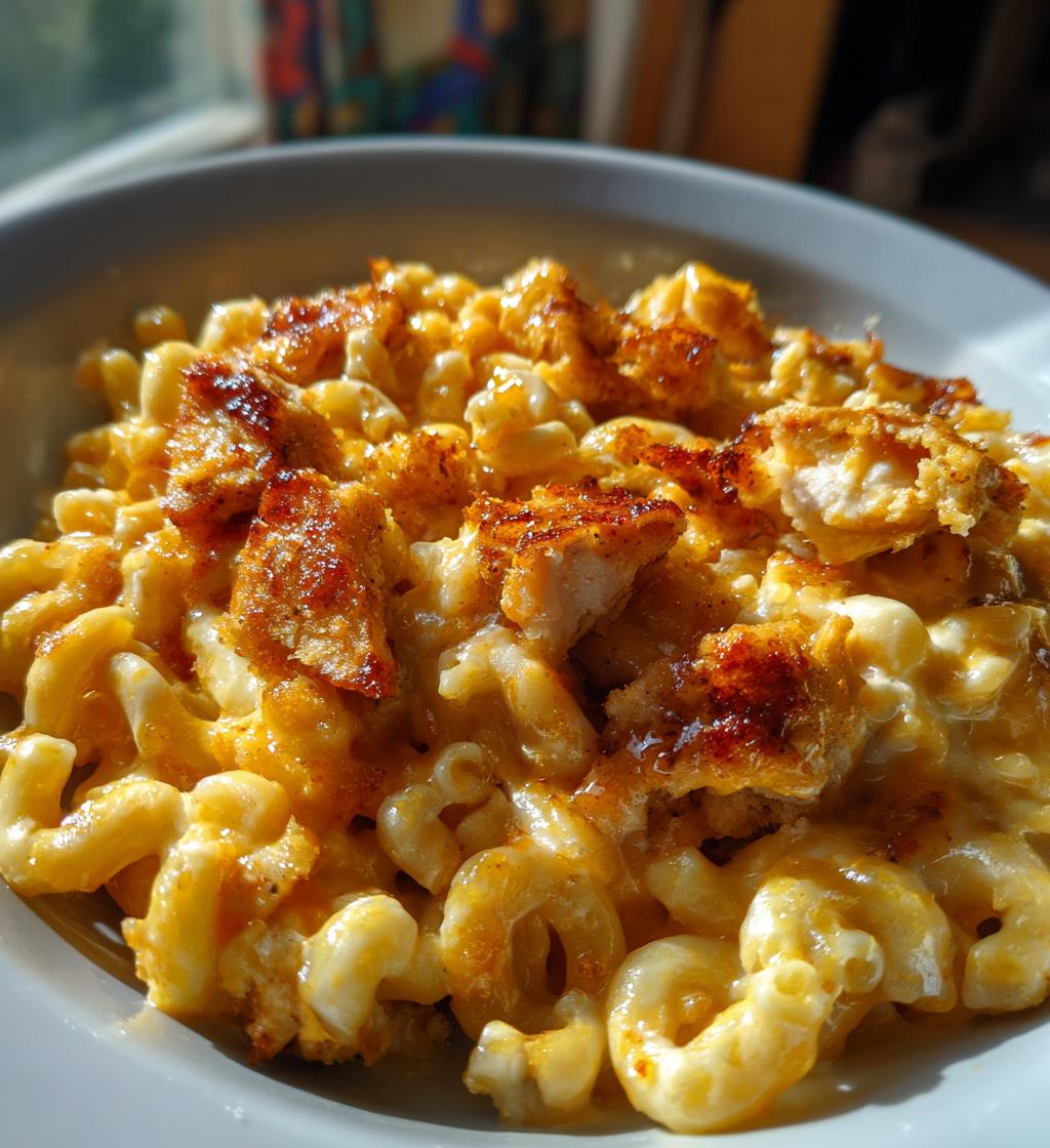 hot honey chicken mac n cheese