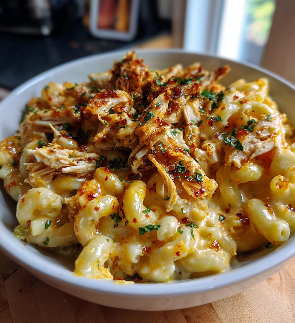 hot honey chicken mac n cheese
