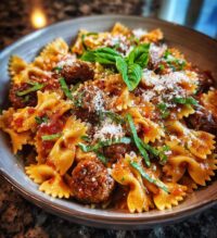 italian sausage with bow tie pasta