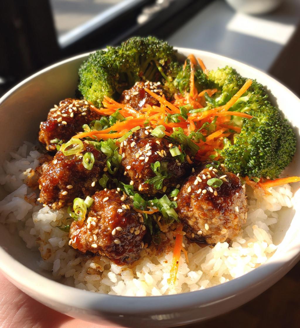korean bbq meatball rice bowls - detail 1