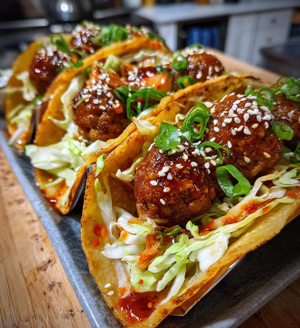 korean bbq meatball tacos