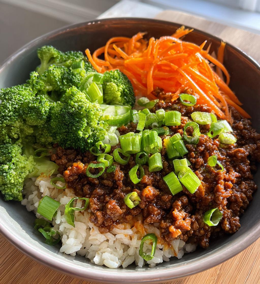 korean ground beef bowl - detail 1