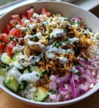 leftover chicken gyros bowls