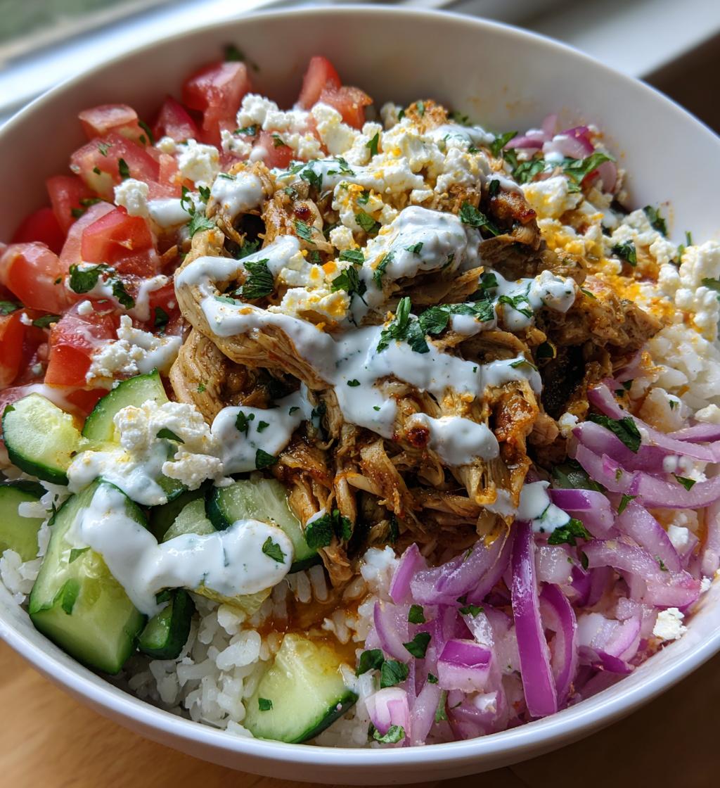 leftover chicken gyros bowls