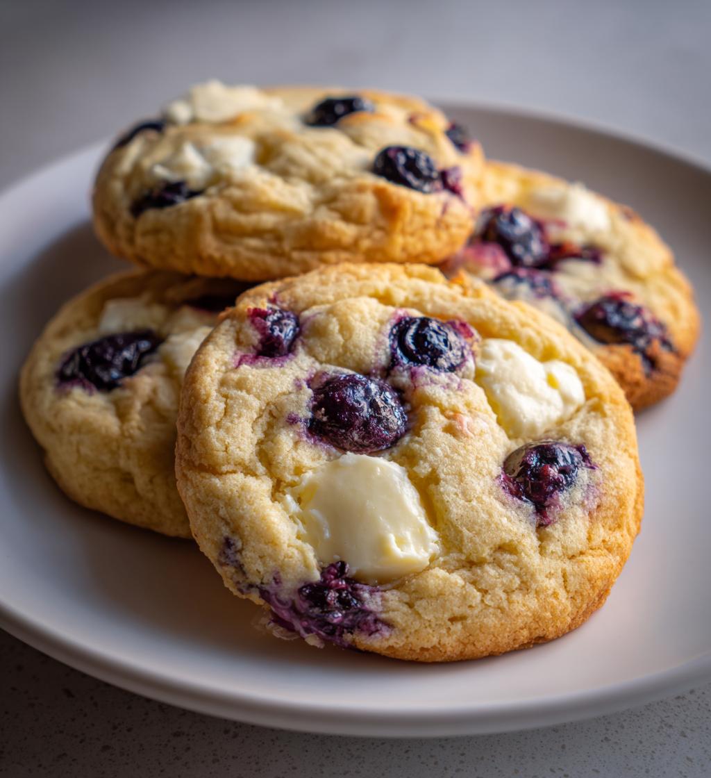 lemon blueberry cheesecake cookies - detail 1