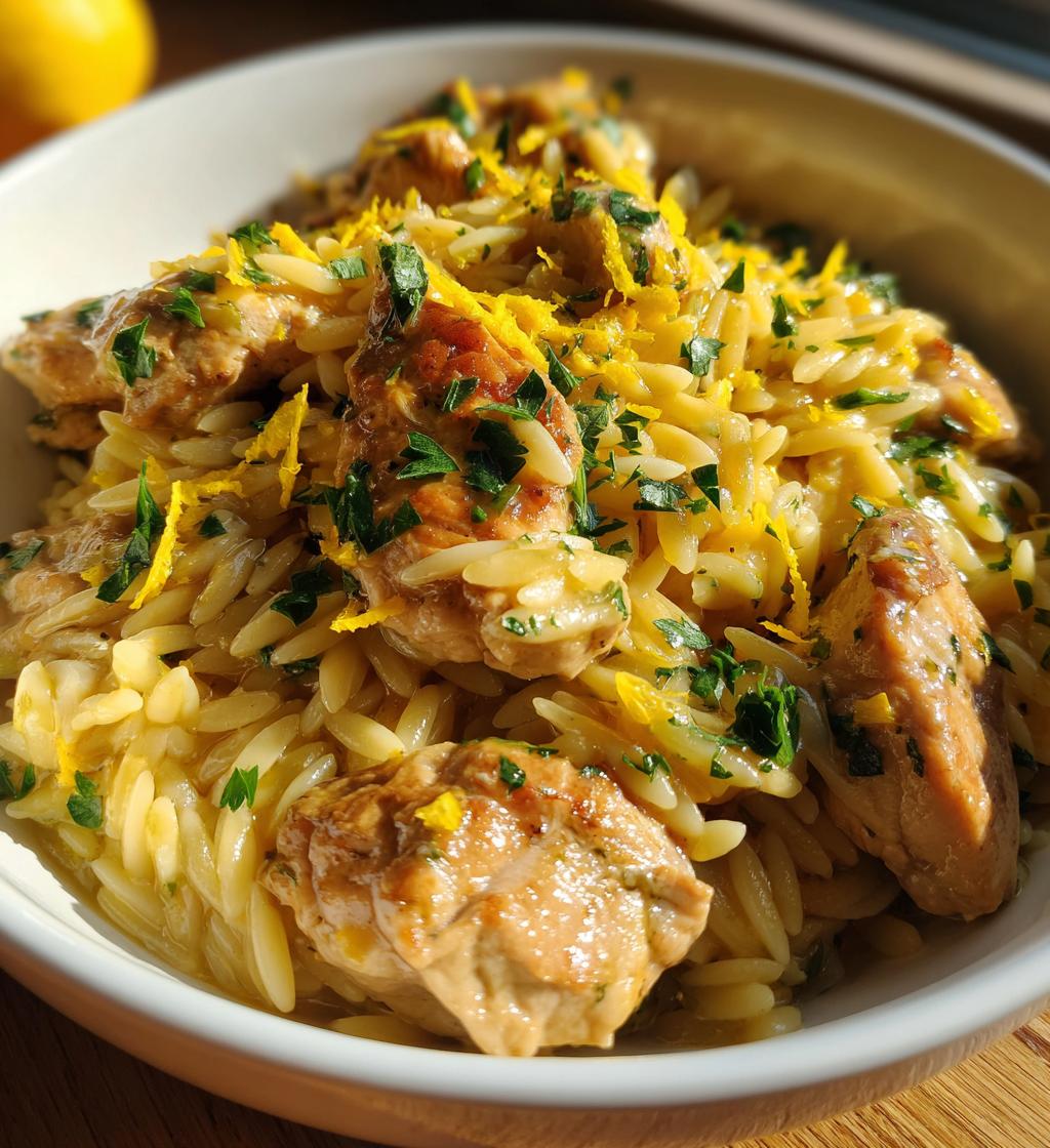 lemon chicken orzo - detail 1