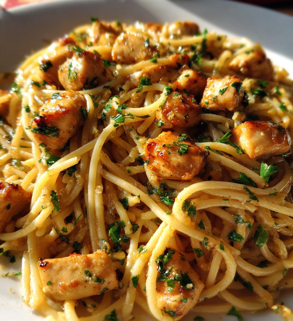 lemon garlic chicken pasta - detail 1
