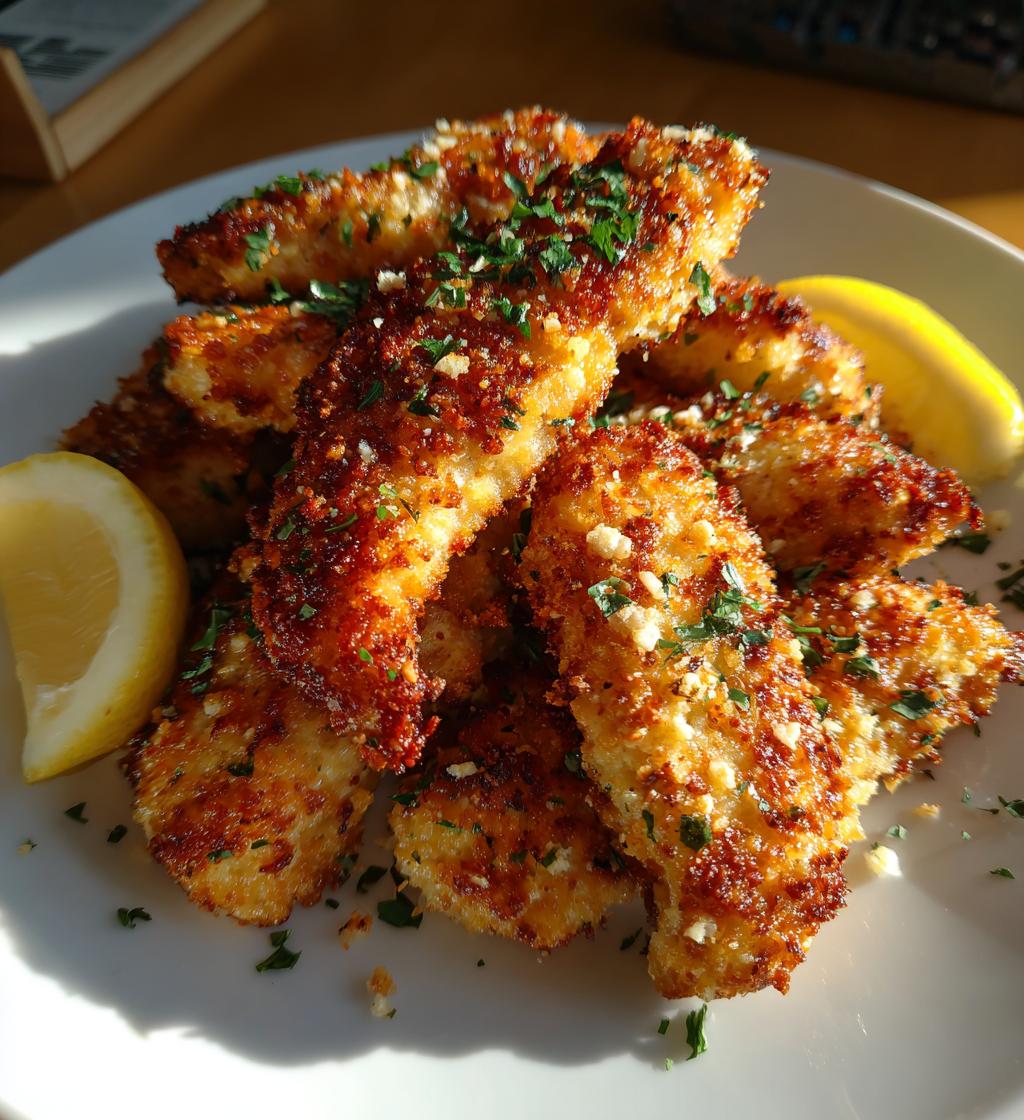 lemon garlic parmesan chicken tenders - detail 1