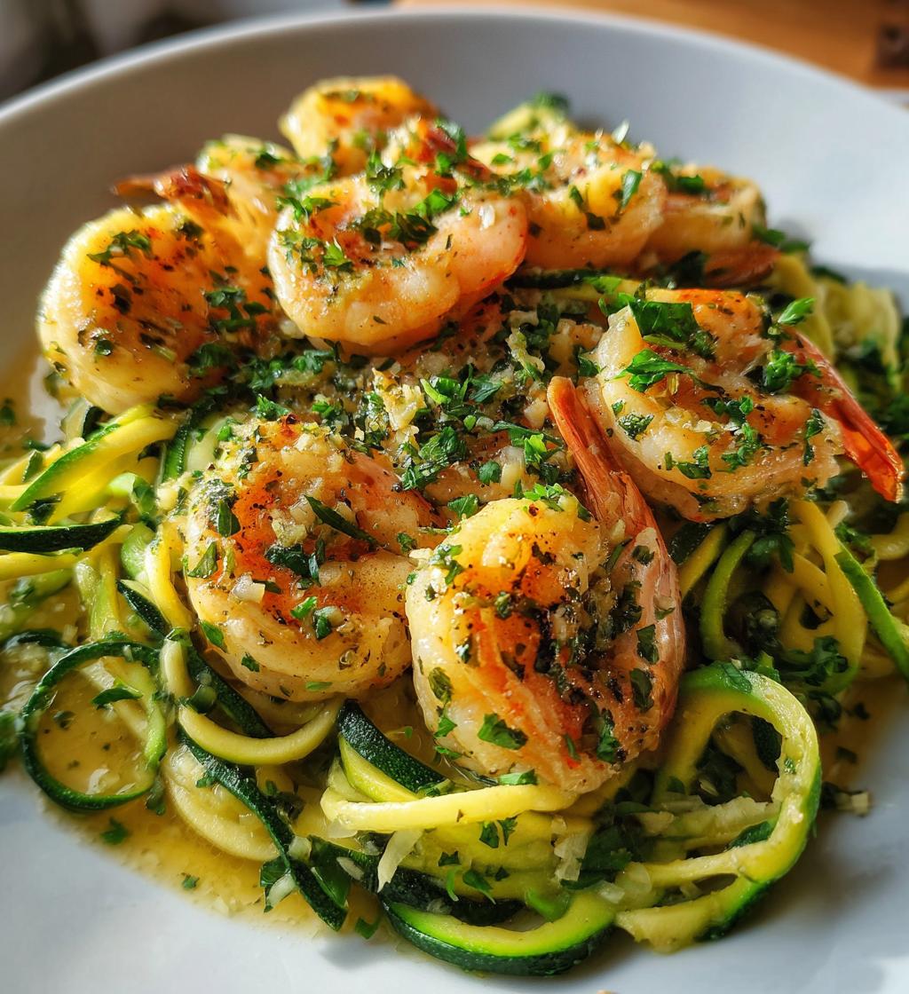 lemon garlic shrimp and zucchini noodles
