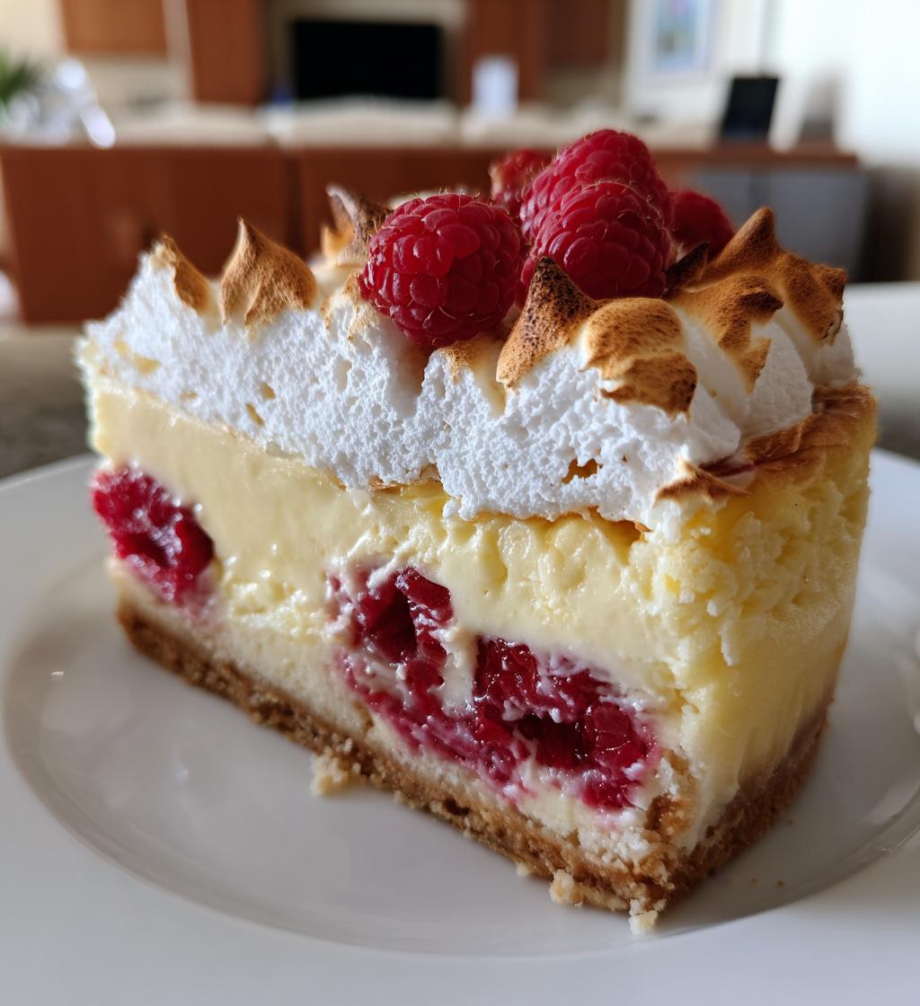 lemon raspberry meringue cheesecake