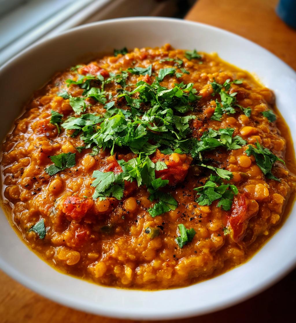 lentil curry with coconut milk - detail 1