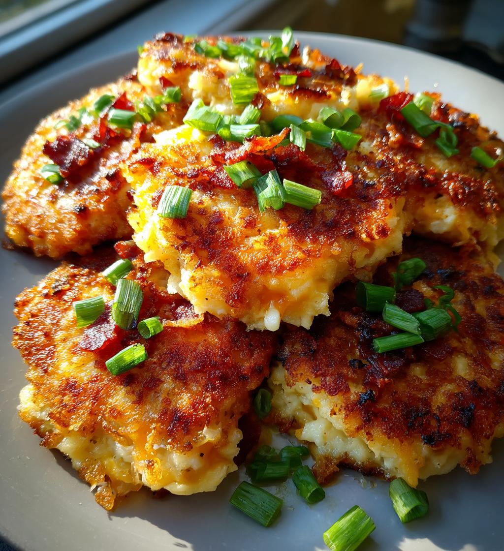 loaded mashed potato cakes - detail 1
