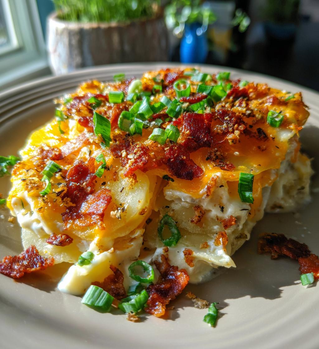 loaded scalloped potatoes - detail 1