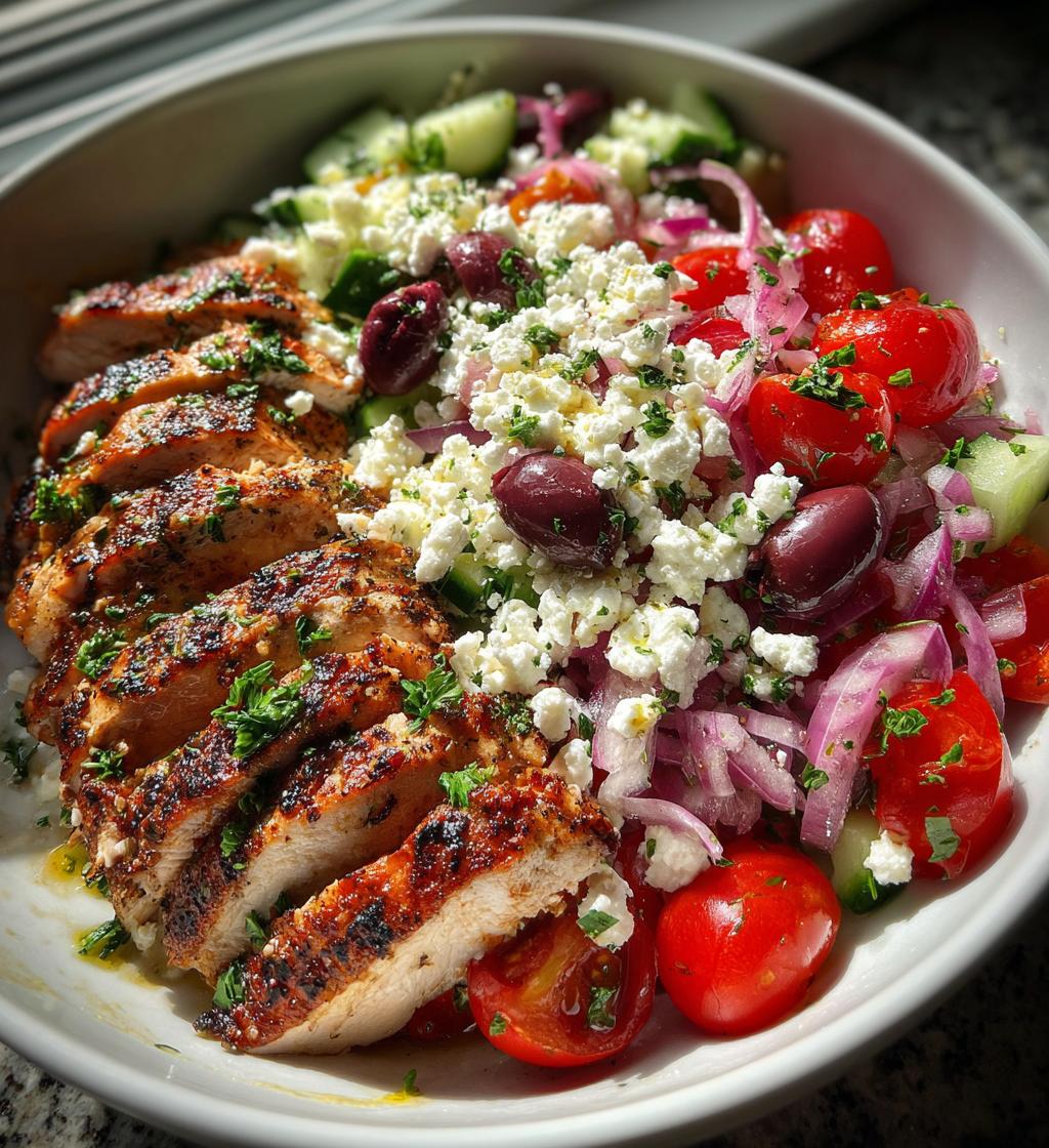 low carb greek chicken bowls - detail 1