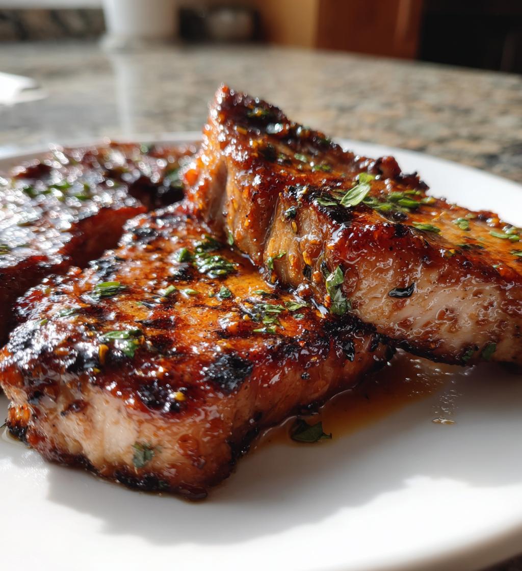 maple glazed chops - detail 1