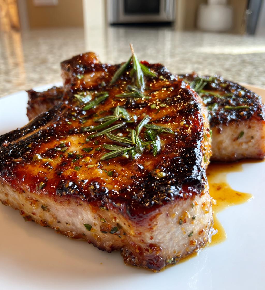 maple glazed chops